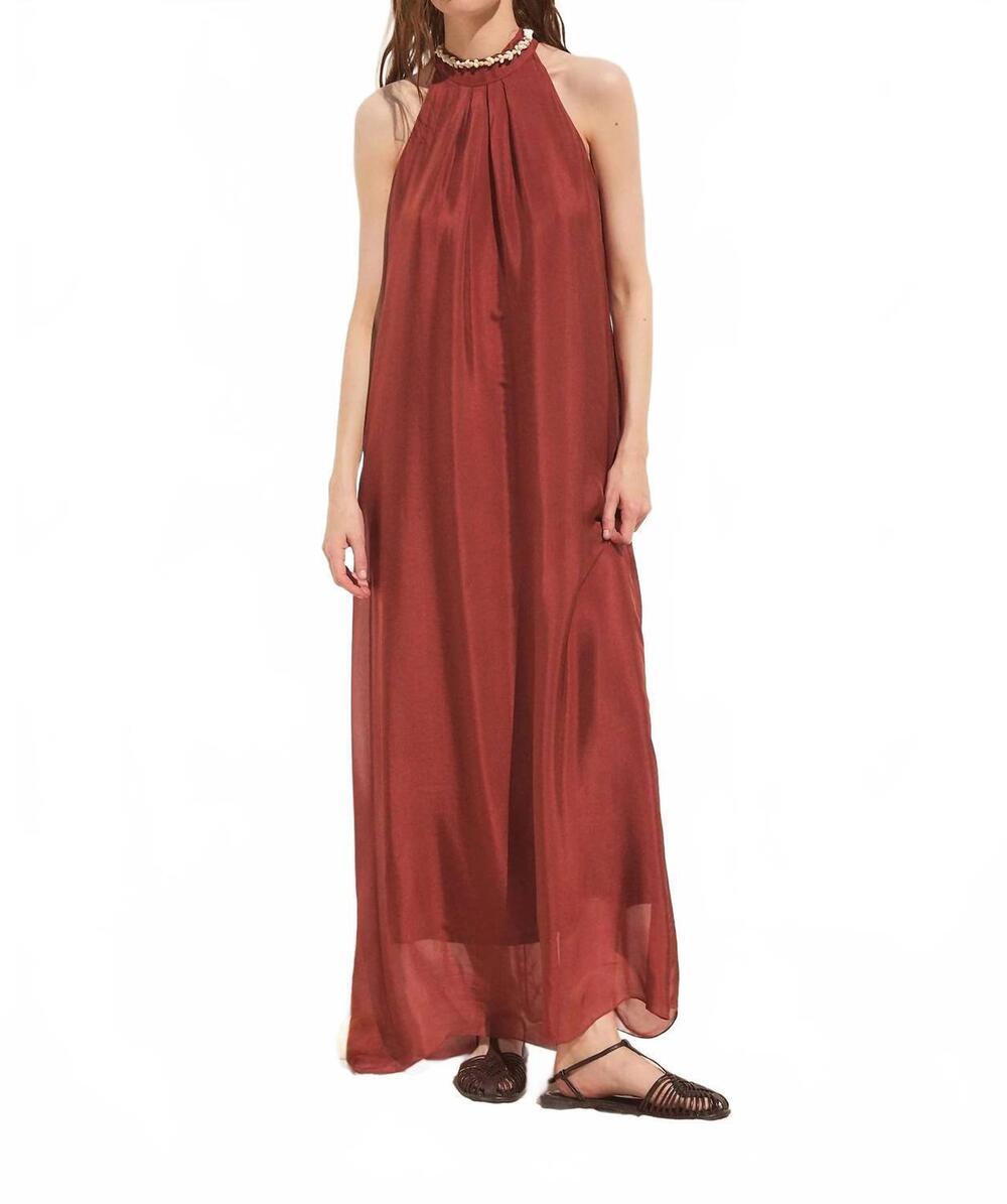 NEW DELUC vita maxi dress in maroon